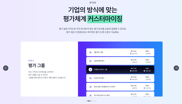 에이치닷 성과 UI