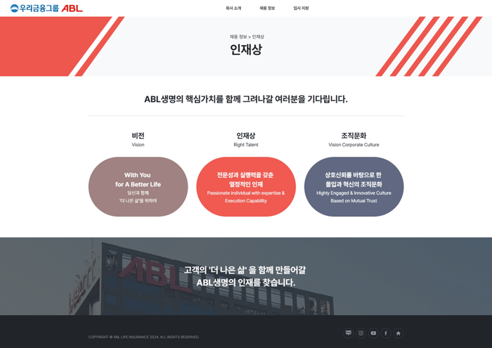 ABL 생명 채용사이트_인재상